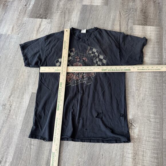 Black Kat Kustoms Social Distortion Mike Ness T-Shirt L DISTRESSED Custom Rare - Picture 9 of 11